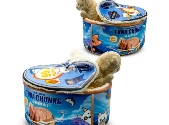 جای خواب گربه مدل قوطی تن ماهی