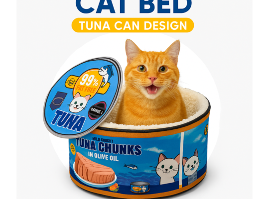 جای خواب گربه مدل قوطی تن ماهی